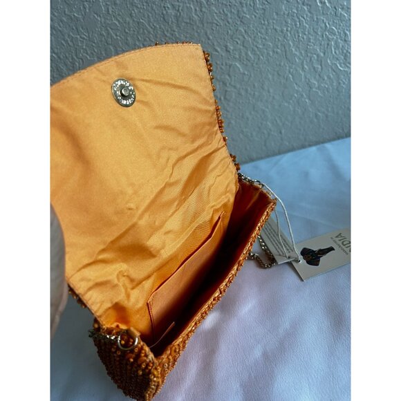 Orange Beaded Handbag Acrylic Bead Small Purse - Picture 7 of 9